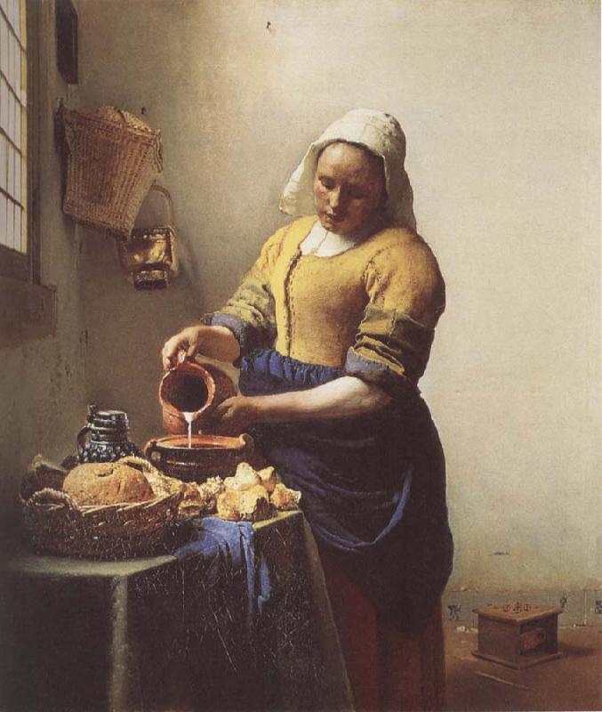 VERMEER VAN DELFT, Jan The Milkmaid oil painting picture